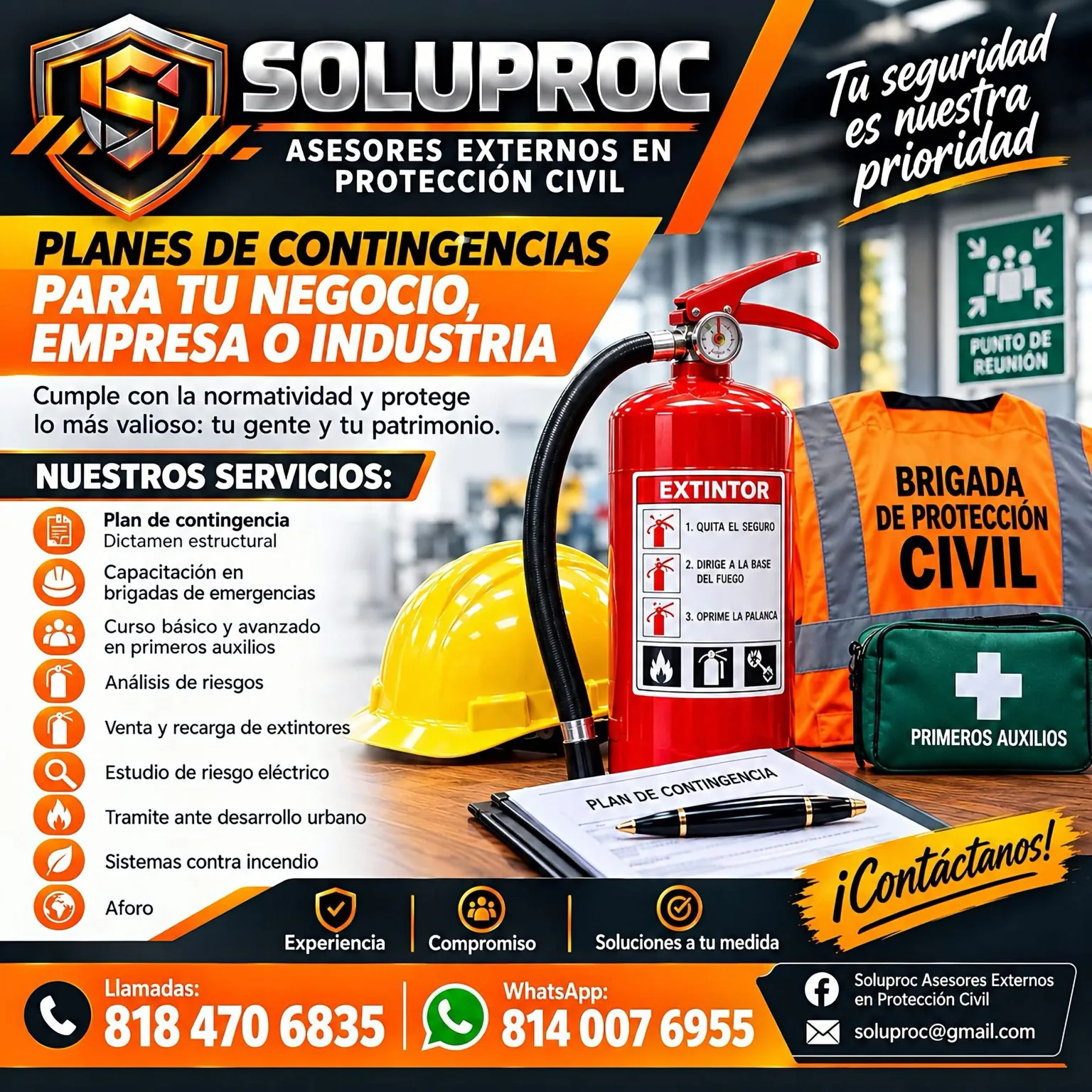 Servicios SOLUPROC para planes de contingencia y Protección Civil